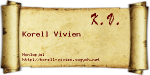Korell Vivien névjegykártya